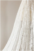 Glitter lace fabric with sequins/ Chantilly base bridal lace fabric/ Off-White lace/ French lace fabric// L17-115
