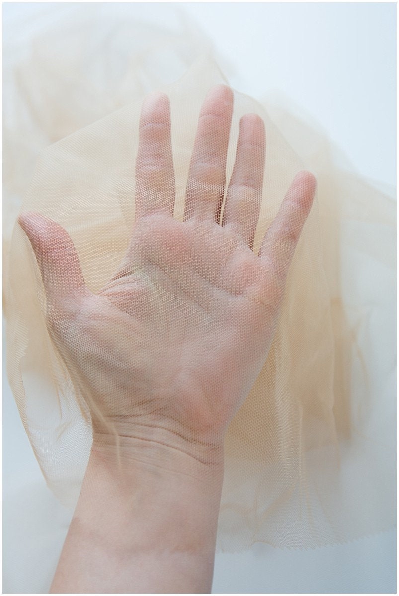 Skin color tulle ball/ Illusion tulle fabric/ Illusionback tulle/ Skin tulle/ Skin color fabric/ Nylon skin colored tulle// R-143-A-BOLT 38Y