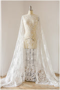 Bestickter Spitzenstoff Off-White/ Boho Brautkleid Spitzenstoff/ bestickte Spitze/ Ornament Brautspitze/ florale Spitze// L17-133