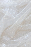Paillettenspitze Off-White/ Braut Spitze mit Pailletten/ Spitzenstoff mit Wellenmuster// L17-139