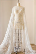 Bridal lace / boho bridal lace material / offwhite bridal lace / oriental wedding lace / boho lace / / L17-141