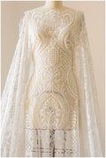 Bridal lace / boho bridal lace material / offwhite bridal lace / oriental wedding lace / boho lace / / L17-141