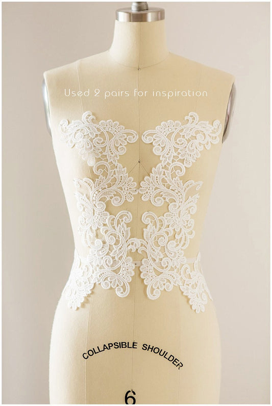 Blumen Applikation, Spitzenblume, Hochzeitskleid Spitze, Spitzenstickerei, Spitzenaufnäher für Brautkleider, Hochzeitskleid Spitzenapplikation// A17-128