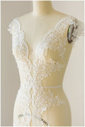 Romantic embroidered lace trim/ floral bridal lace off-white/ veil lace trim// T17-038