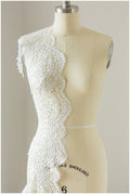 Soft embroidered lace trim/ elegant bridal lace trim/ veil lace trim/ wedding dress lace trim// T17-043