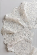Lace trim off-white/ elegant bridal lace trim/ veil lace trim/ lace embroidery/ wedding dress lace trim// T17-045