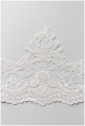 Off-White lace trim/ veil lace trim/ bridal lace trim/ embroidered lace trim/ bridal lace trim// T17-047