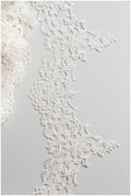 Crochet lace trim off-white/ veil lace trim/ bridal lace trim/ floral embroidered lace trim// T17-049