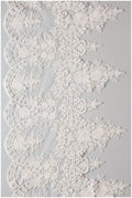 Bridal lace trim off-white/ wedding lace trim/ veil lace/ soft embroidered lace trim/ elegant bridal lace// T17-051