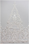 Bridal lace trim off-white/ wedding dress lace trim/ embroidered lace trim/ elegant bridal lace// T17-054