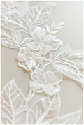 2Stk. 3D Gespiegelte Hochzeitskleid Applikation, Große Spitzen Applikation, Blumen Applikation, große Spitze Blume, Illusion Back Lace, Lace Patch// A17-129