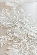 2Stk. 3D Gespiegelte Hochzeitskleid Applikation, Große Spitzen Applikation, Blumen Applikation, große Spitze Blume, Illusion Back Lace, Lace Patch// A17-129