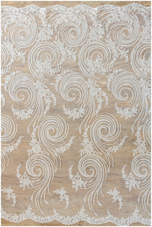 Spiralblüten Spitzenstoff, Braut Spitzenstoff, französische Spitze, bestickte Spitze, Hochzeitskleid Spitzenstoff, Blumenspitze, Paillettenspitze// L17-127