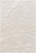 Moderner Braut Spitzenstoff Off-White/ bestickte Boho Spitze/ Hochzeitskleid Spitzenstoff/ Blumenspitze mit Pailletten// L17-129