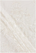 Braut Spitzenstoff Off-White/ verschnörkelte Brautspitze/ bestickte Spitze/ florale Brautspitze/ Boho Hochzeitskleid Spitze/ florale Spitze mit Pailletten// L17-135