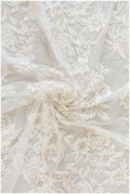 Romantischer Blumen Spitzenstoff Off-White/ Blumen Brautspitze/ bestickte florale Brautspitze/ Hochzeitskleid Spitze// L17-138