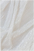Paillettenspitze Off-White/ Braut Spitze mit Pailletten/ Spitzenstoff mit Wellenmuster// L17-139