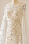 Bridal lace / boho bridal lace material / offwhite bridal lace / oriental wedding lace / boho lace / / L17-141