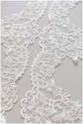 Romantic embroidered lace trim/ floral bridal lace off-white/ veil lace trim// T17-038
