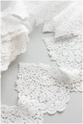 Milk silk embroidered lace trim/ elegant bridal lace trim/ off-white lace trim/ guipure look lace/ wedding dress lace trim// T17-057