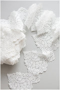 Milk silk embroidered lace trim/ elegant bridal lace trim/ off-white lace trim/ guipure look lace/ wedding dress lace trim// T17-057