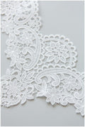 Milk silk embroidered lace trim/ elegant off-white bridal lace/ bridal lace trim/ guipure look lace/ wedding dress lace// T17-059
