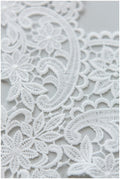 Milk silk embroidered lace trim/ elegant off-white bridal lace/ bridal lace trim/ guipure look lace/ wedding dress lace// T17-059