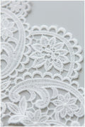 Milk silk embroidered lace trim/ elegant off-white bridal lace/ bridal lace trim/ guipure look lace/ wedding dress lace// T17-059