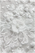 Weiche 3D-Blütenspitze/ 3D Perlenspitze/ Braut Spitzenstoff Off-White/ Brautkleid Spitze/ Couture Spitze/ Perlenspitze// L17-151