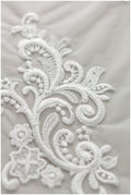 Heavy Embroidered Lace Fabric/ Bridal Lace Off-White/ Wedding Dress Lace/ Wedding Lace// L17-169