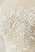 Bestickter weicher Braut Spitzenstoff/ Blumen Spitzenstoff Off-White/ Hochzeitskleid Spitze/ Spitze Schleierstoff// L17-172-RY