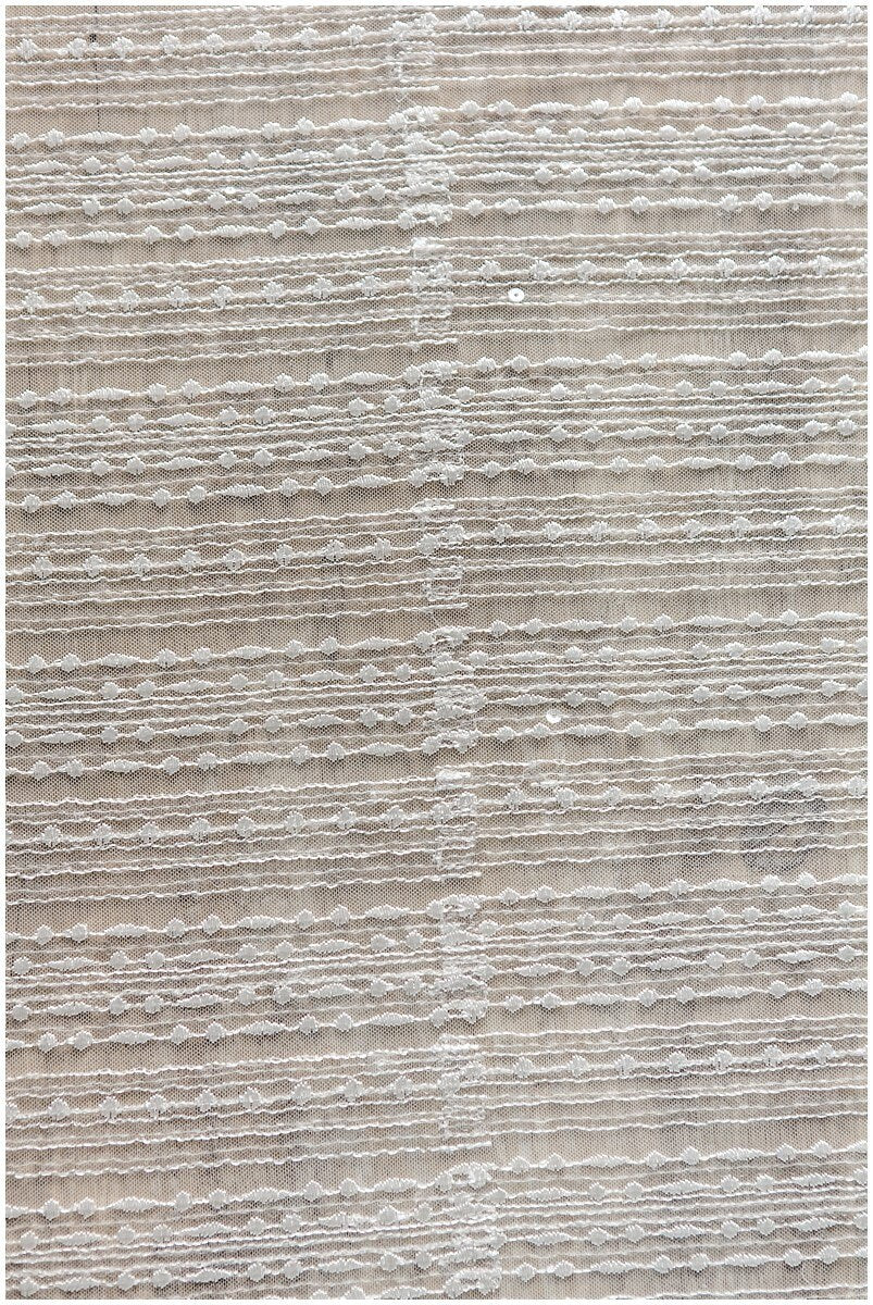 50% Sale - 2. Qualität - Moderner Spitzenstoff mit glänzenden Pailletten/ Braut Spitzenstoff Off-White/ moderner Spitzenstoff/ Streifenspitze// L17-174DEF