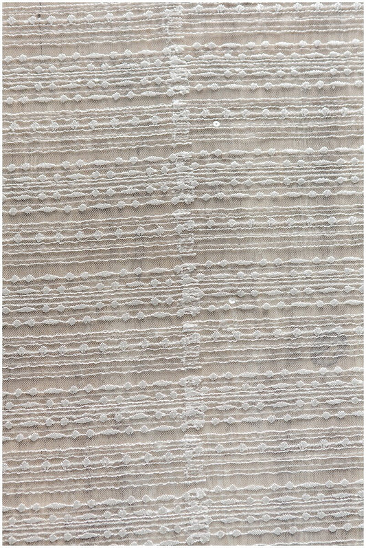50% Sale - 2. Qualität - Moderner Spitzenstoff mit glänzenden Pailletten/ Braut Spitzenstoff Off-White/ moderner Spitzenstoff/ Streifenspitze// L17-174DEF