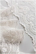 Off-White lace trim/ veil lace trim/ bridal lace trim/ embroidered lace trim/ bridal lace trim// T17-047
