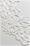 Crochet lace trim off-white/ veil lace trim/ bridal lace trim/ floral embroidered lace trim// T17-049