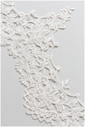 Crochet lace trim off-white/ veil lace trim/ bridal lace trim/ floral embroidered lace trim// T17-049