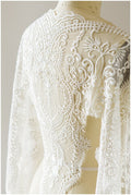 Bridal lace trim off-white/ wedding dress lace trim/ embroidered lace trim/ elegant bridal lace// T17-054