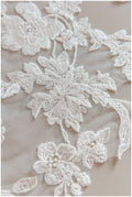 Sofort Braut Spitzen Applikation, romantische Spitzen Applikation, Spitzenblume, Blumen Applikation, Hochzeitskleid Spitzenapplikation, Brautspitze// A17-132