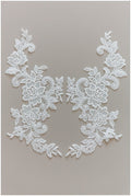 Romantische Blumen Spitzen Applikation, BrautBlüten Applikation, Spitzenblume, Blumen Applikation, Hochzeitskleid Spitzenapplikation, Spitzenblumen Applikation// A17-136