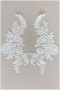 Milchseide Spitzen Applikation, BrautBlumen Applikation, Spitzenblume, Blumen Applikation, Hochzeitskleid Spitzenapplikation, Spitzenblumen Applikation// A17-139