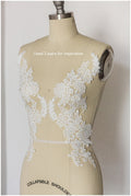 Milchseide Spitzen Applikation, BrautBlumen Applikation, Spitzenblume, Blumen Applikation, Hochzeitskleid Spitzenapplikation, Spitzenblumen Applikation// A17-139