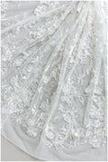 Wunderschöner 3D Spitzenstoff für Brautkleider/ Brautspitze Off-White/ Blumenspitze/ bestickte Spitze/ romantische Braut Spitze// L17-184