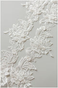 2yds 3D flower lace trim/ elegant bridal lace trim/ veil lace trim/ wedding dress lace// T17-055