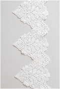 Milk silk embroidered lace trim/ elegant bridal lace trim/ off-white lace trim/ guipure look lace/ wedding dress lace trim// T17-057