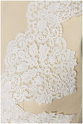 Milk silk embroidered lace trim/ elegant bridal lace trim/ off-white lace trim/ guipure look lace/ wedding dress lace trim// T17-057