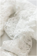 2yds milk silk embroidered lace trim/ elegant bridal lace off-white/ wedding dress lace trim// T17-058