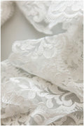 2yds milk silk embroidered lace trim/ elegant bridal lace off-white/ wedding dress lace trim// T17-058