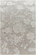 Floral Glitter Mesh Fabric/ Off-White Silver Glitter Tulle/ Wedding Dress Tulle Fabric/ Bridal Glitter Fabric// R-001