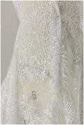 Pailletten Spitzenstoff, gefrorene Spitze, Brautspitze Stoff, Brautkleid Spitze, Couture Spitzenstoff, Spitzenkleid, Boho Braut Spitze// L17-163