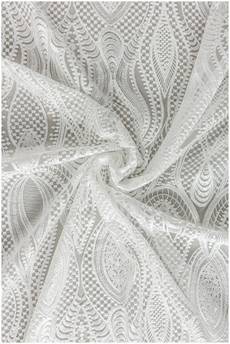 L17-166 // Julie Vino bridal lace fabric, wedding dress lace, modern geometric lace, sequin lace fabric, boho newest wedding dress, lace dress